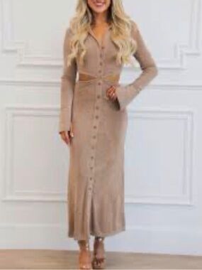 Mable long-sleeve shirt cut-out dress size small